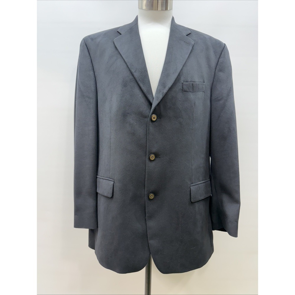 Chaps Ralph Lauren Men's Black Blazer Jacket Size 44T Microfiber polyester